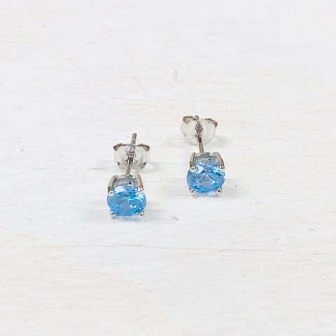 Sterling Silver March Stud Earrings