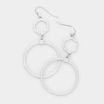 Fashion Silver Tone Shape Dangle Earrings