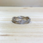 Sterling Silver CZ Twist Ring