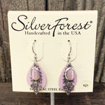Pink and Silver Accent Earrings