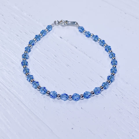 Sterling Silver March All Around Crystal Bracelet