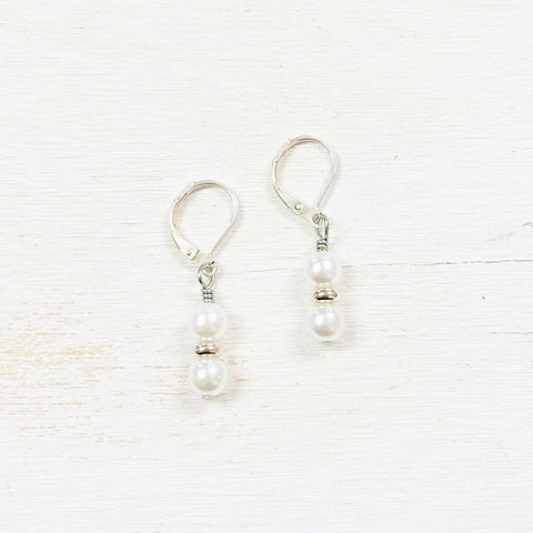 Fashion Pearl and Silver Earrings