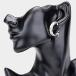 Fashion Rectangle Stone Cluster Hoops