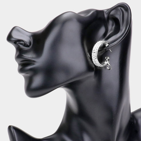 Fashion Rectangle Stone Cluster Hoops