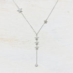 SS CZ Star Drop Necklace