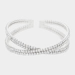 Fashion Criss-Cross Rhinestone Cuff