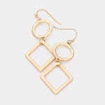 Fashion Gold Tone Shape Dangle Earrings