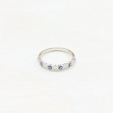 Sterling Silver Evil Eye Ring