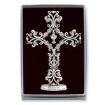 Filigree Godson Communion Standing Cross Silver-tone
