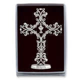 Filigree Godson Communion Standing Cross Silver-tone