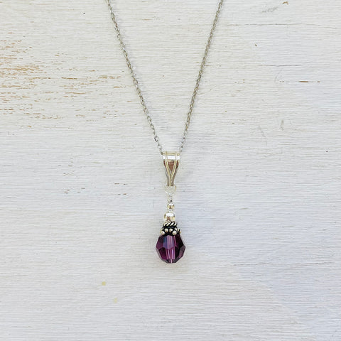 Sterling Silver February Necklace