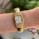 Wincci CZ Goldtone Cuff Watch