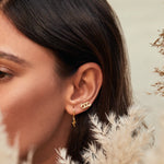 Lightening Gold- Tone Sterling Silver Huggie Hoops
