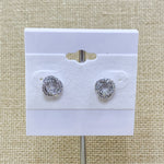 Silver Tone Pave Knot Studs