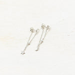 Sterling Silver Moon and Star Dangle Chain Earrings