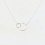 SS Double Circle Necklace 16-18”