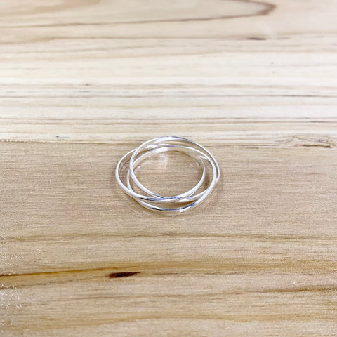 Sterling Silver 3 Plain Band Ring
