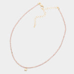 Fashion Pink Beaded Star Choker