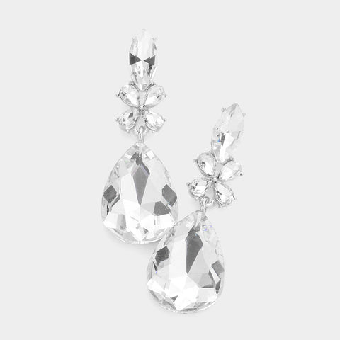 Fashion Silver Tone Teardrop Earrings
