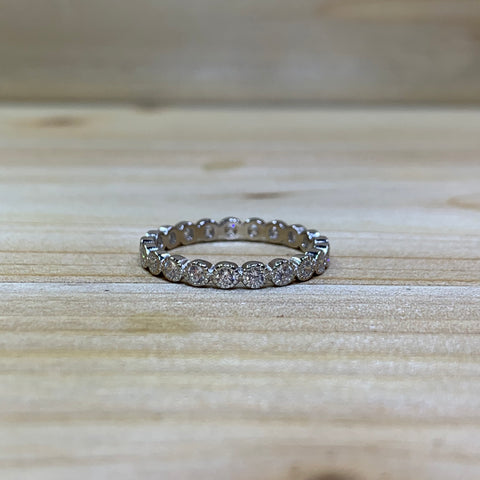 Sterling Silver All Around CZ Band Ring