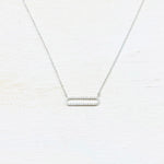 SS CZ Rectangle Necklace 16-18”
