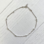 Sterling Silver Sparkle Rope Ball Chain Anklet