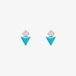 Turquoise and Moonstone Stud Earrings