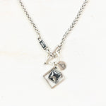 Fashion Black Stone Geometric Toggle Necklace