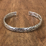 Sterling Silver Braided Cuff Bracelet