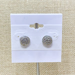 Silver Tone Pave Circle Studs
