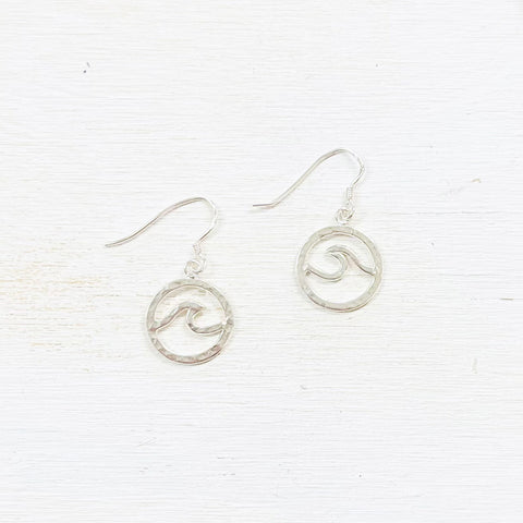 Sterling Silver Wave Dangle Earrings