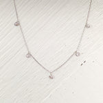 Silver Tone Crystal Dangle Necklace