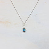 Sterling Silver March Crystal Necklace
