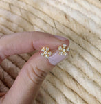 Sterling Silver Gold-Tone Flower Studs