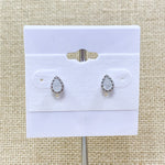 Silver Tone Fashion Teardrop Studs