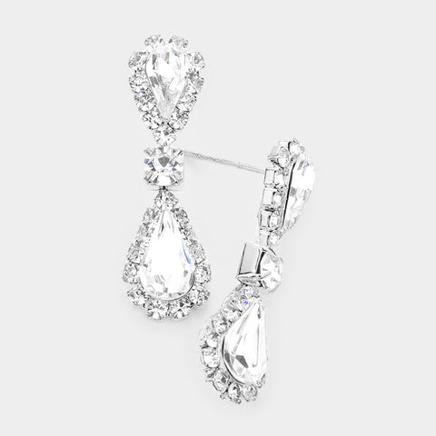 Fashion Double Teardrop Dangle Earrings