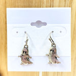 Silver Tone Ghost Earrings