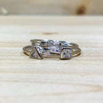 Sterling Silver CZ Shapes Ring Set