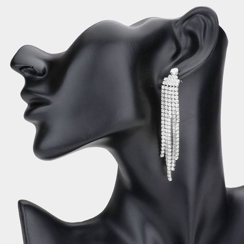 Fashion Rhinestone Drop Down Earrings