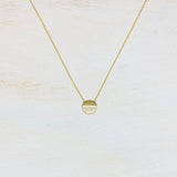 Sterling Silver Half CZ Circle Necklace
