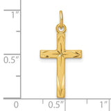 Sterling Silver Gold Plated Diamond-Cut Cross Necklace