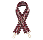 Burgundy & Green Aztec Guitar Strap