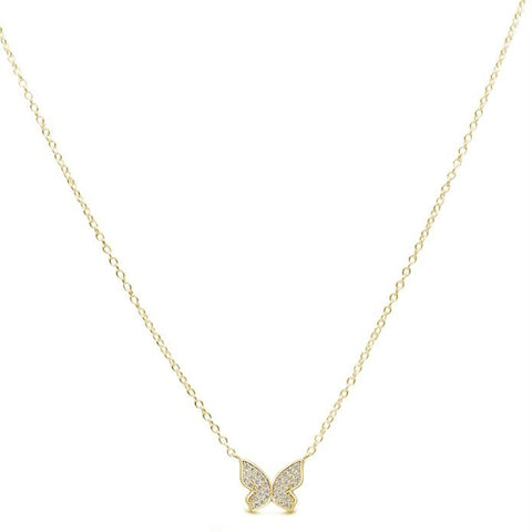 Spread Your Wings Butterfly Necklace- Gold