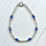 Sterling Silver September All-Around Beaded Bracelet