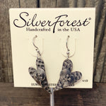 Silver Forest Hammered Heart Earrings