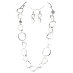 Fashion Chunky Link Long Necklace Set