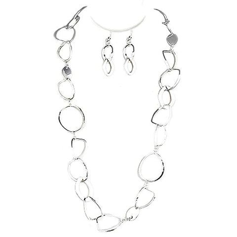 Fashion Chunky Link Long Necklace Set