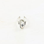 Fashion Silver Tone Long Oval Ring