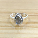 Sterling Silver Teardrop Labradorite Ring w/ Twist