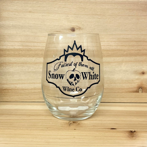Snow White Wine Co. Stemless Wine Glass